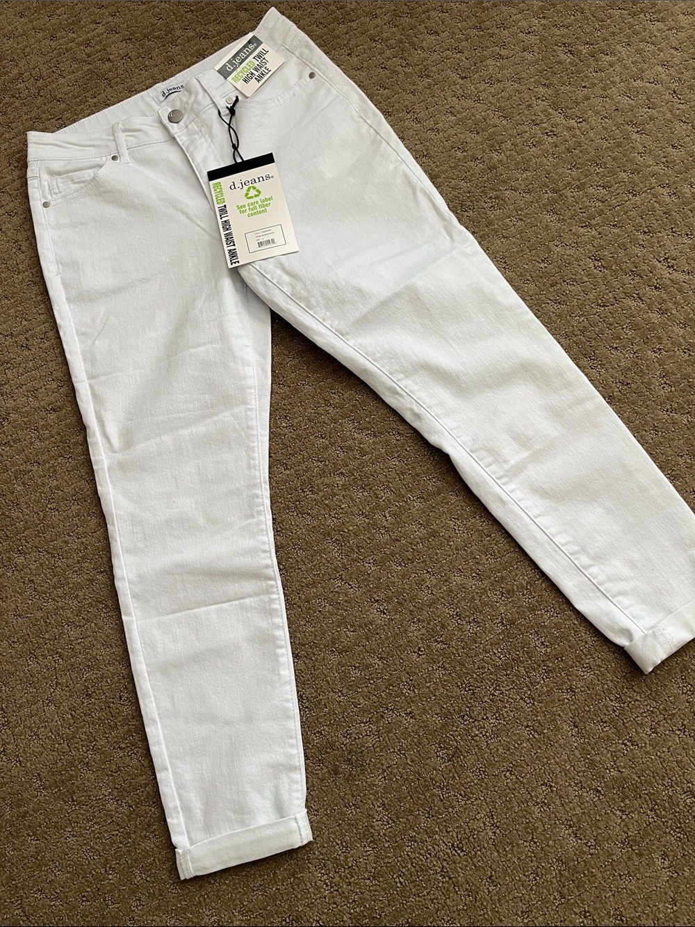 d. jeans White Ankle Slim Crop Women's Jeans